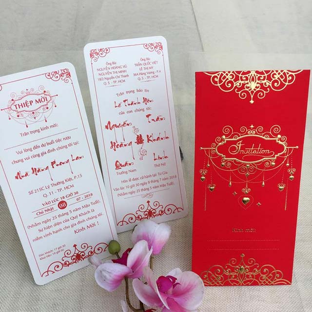 In lụa thiệp cưới